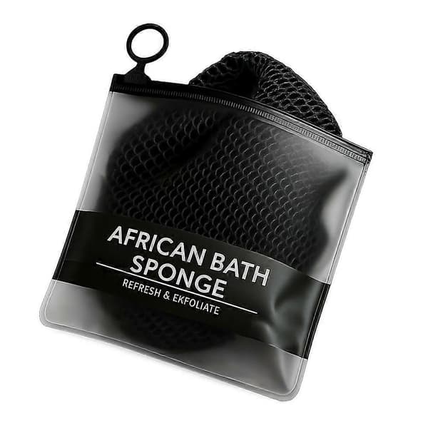 Exfolierande kroppsnät för dusch - Svamp för borttagning av död hud Black