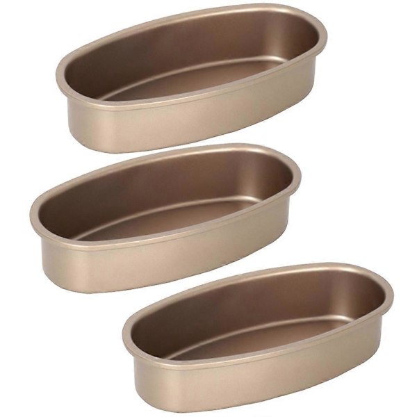 3 Delar Non-Stick Oval Form Kakform Cheesecake Limpa Brödform Bakplåt för Ugn och Bakning