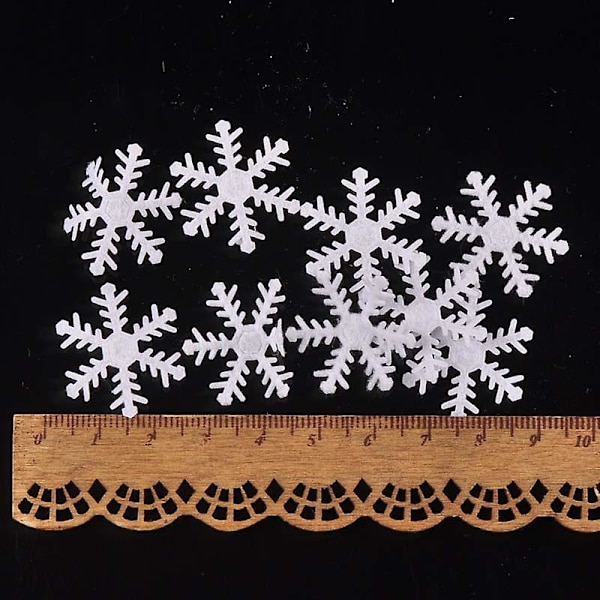 100 stk. 10-30 mm Hvit Filt Snøfnugg Juleklistremerke Ikke-vevd Patch Applikasjoner Håndverk Fest Diy Scrapbooking Dekor Cp2767 25mm1