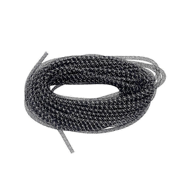 1 pakke 25m Polyester Elastisk Flettet Tråd Tube Snore Garn Tube Mesh Bånd Vævet Reb FIY Håndlavet Hovedbeklædning Armbånd Håndværk Fremstilling (Sort)