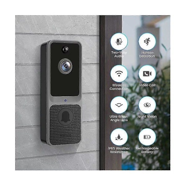 Intelligent Wifi Trådlöst Titthål med Låg Strömförbrukning, Mörkerseende, Intercom, Hemövervakning