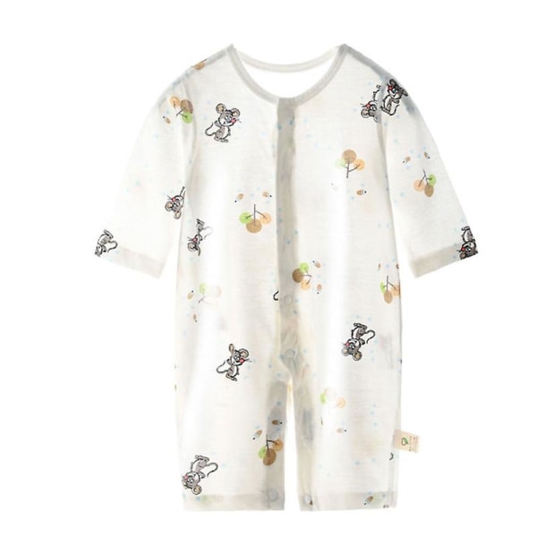 Söt Toddler Baby Sommar Kläder Bekväma Flickor Pojkar Hem Pyjamas Ytterkläder Auburn 80cm