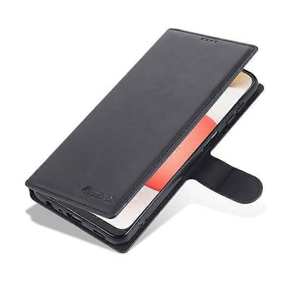 AZNS Læder Etui Kompatibel Med Samsung Galaxy A12 Wallet Mobiltelefon Beskyttelsescover Black