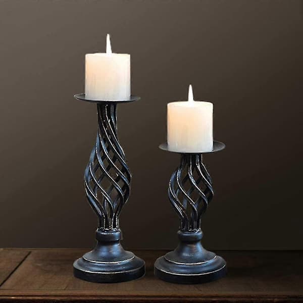 Sorte lysestaker 2 stk (21cm + 29cm)