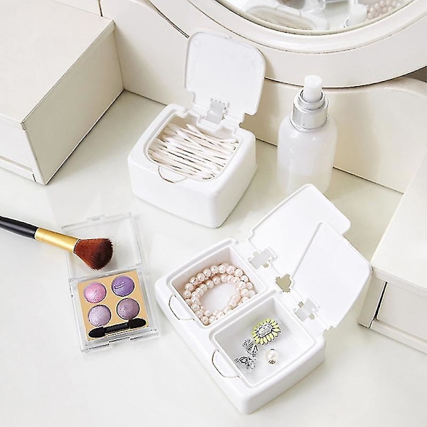Vatrondelholder Trykknap Multifunktionel Pp Makeup Bomuldsopbevaringsorganisator Til Skrivebord Q