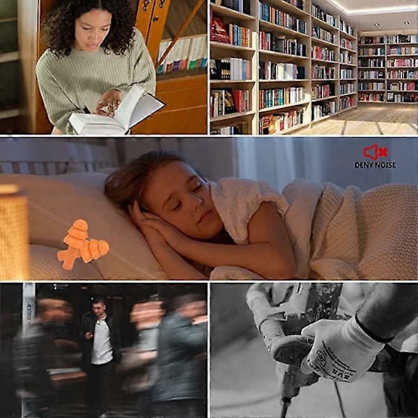 4 par mjuka silikonöronproppar för sömn (svarta, blå, rosa, orange), brusreducerande och återanvändbara öronproppar med skal, perfekta för simning, co