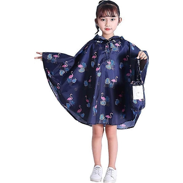 Regnfrakke Unisex Børn Piger Poncho Børne Regnfrakke Hætte Regnfrakke Flagermusærme Hætte 1-12 År Anbefalet Højde 80-100CM