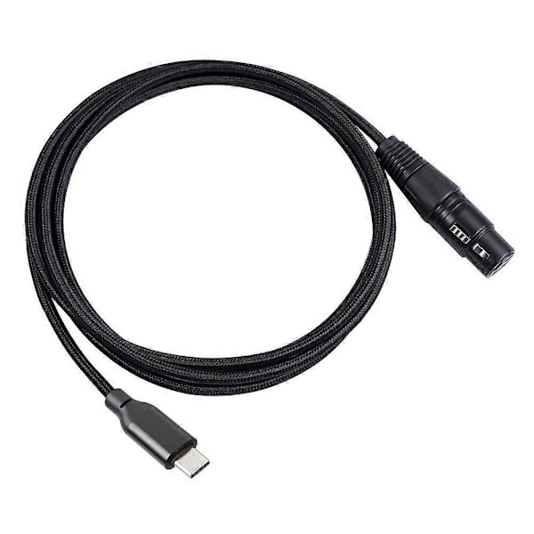 USB Type C - XLR -sovitin, Type C uros - 3-nastainen XLR naaras mikrofonikaapelin liitin tietokoneelle