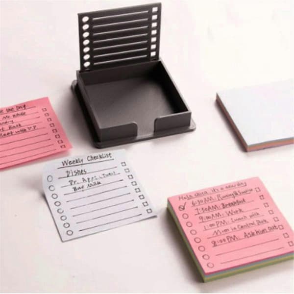Note Template Sticky Note Holder med Skabelon Note Holder Note Dispenser Holder til Skrivebord