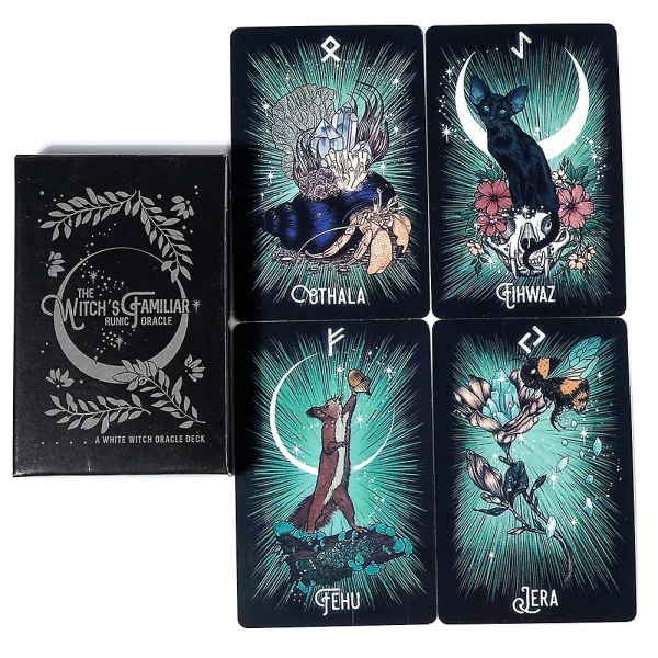 Witch Rune Oracle 24 Individuelle Tarot Rune Runekort Dyreorakel Dyretarot Viking Runer