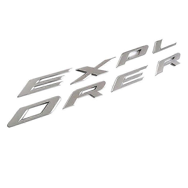 Explorer Bil Emblem Front Hood Emblem 3D Bogstaver Explorer Mærkat Passer til 2011-2019 Explorer (Gloss