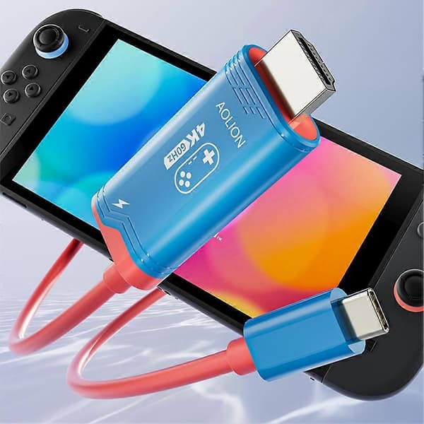 Velegnet til Switch2 Host Skærmprojektionslinje High-Definition 4K60HZ red and blue