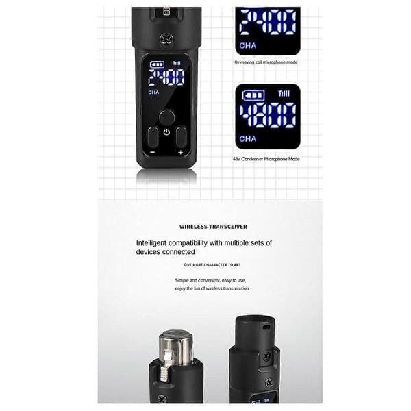 Nyt 2.4G XLR Adapter System Trådløs Mikrofon Sender Modtager Egnet til Dynamisk Mikrofon