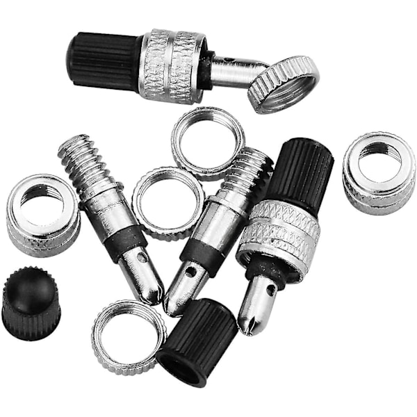 16-delars Cykelventil Dunlop Komplett Set, Adapter Cykelventil + Muttrar + Ventil