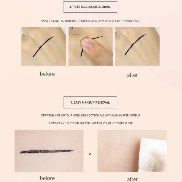 Dodiary Flydende Eyeliner Vandfast Langtidsholdbar Eyeliner Sort Brun Black