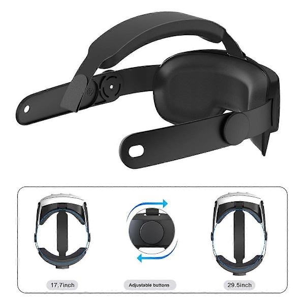 Hovedrem til 3 VR Headset Forbedrer Komfort Justerbar Hovedrem til 3 Sort