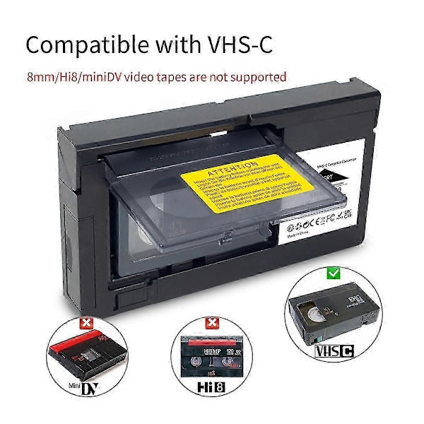 -C Kassettkonverter for for for til VHSC SVHS-C Kassettadapter Ikke for 8mm/MiniDV/Hi8