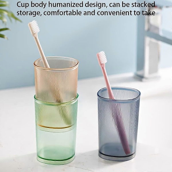 Tandborsthållare Mugg, 3 st Plast Tumbler Tandborstmugg, Värmebeständig Transparent Tandborstmugg