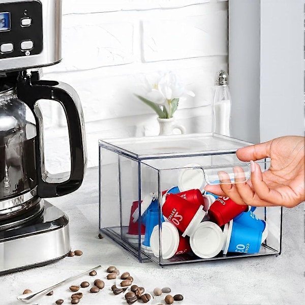 2 STK K Kop Organizer Kaffekapsel Opbevaringsbeholder Stabelbare Skuffer til Fløde Sukker Kaffe Bar Eller