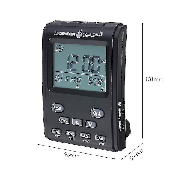 Digital Moské Islamisk Muslimsk Bön Azan Bordsklocka Kalender Alarm LCD-skärm