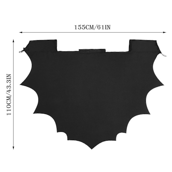 Kostymtillbehör Fladdermusvingar - Svarta vingar Kostym Utklädnadstillbehör för drake, vampyr eller fladdermuskostymer adult size 155 to 157