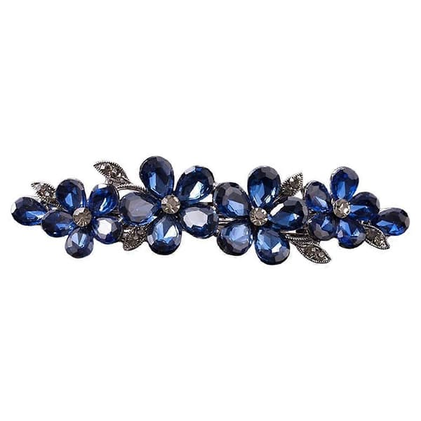 Blomsterhårklemme - Elegant hårstyling, glitrende design, komfortabelt grep Blue