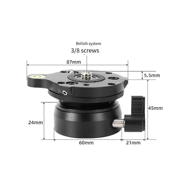 Universell Multifunksjonell Horisontal Justeringssete Panoramisk Hode Stativ DSLR Kamera Justering T