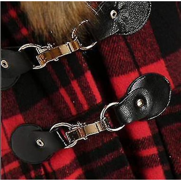 Vinter Damjackor, varm Lång Kappa Päls Krage Huva Jacka Red 2XL