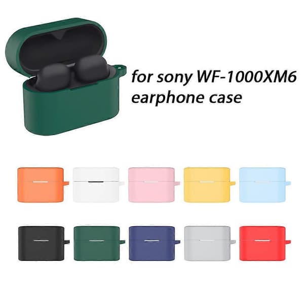 For Sony WF 1000XM6 Silicone Protective Case with Carabiner Mörk blå