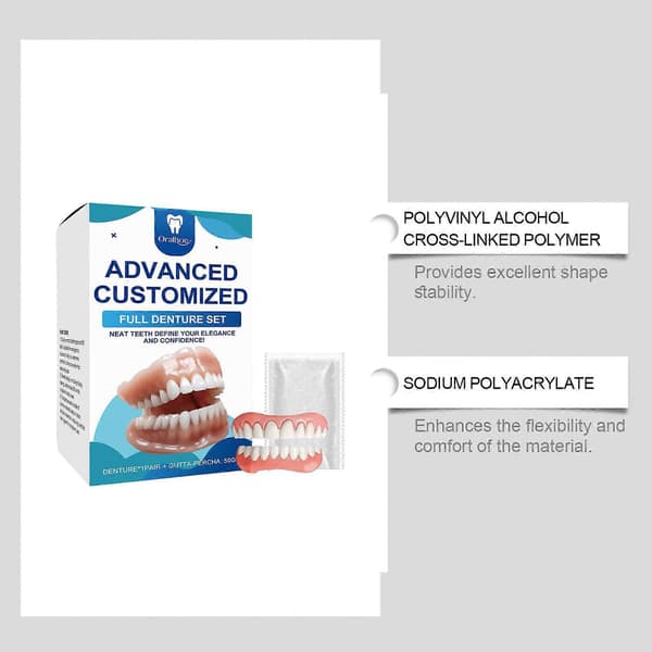 Protes Silikon Kit Silikonfoder Mjukt Kit Mjukt Proteskit Naturlig Glappkorrigering Bekvämt Material Protesvårdskit 1pc