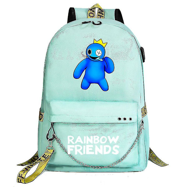 Rainbow Friend Muoti Rauta Ketju Oxford Kangaskassi Koululaukku Vedenpitävä Opiskelijan Koululaukku Kulutusta kestävä green