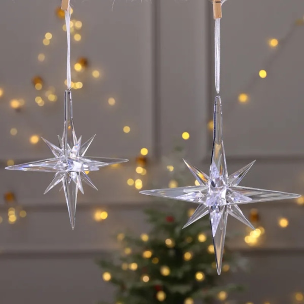 15 cm Jule Snefnug Stykke Juletræsvedhæng Noel Krystal Hjorte Krans Hængende Ornamenter Glædelig Jul Indretning Til Hjemmet 2023 A
