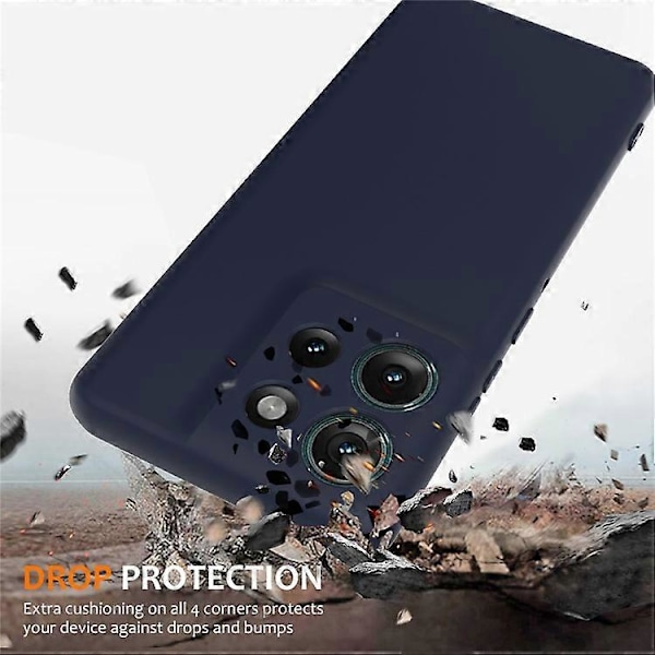 Kompatibelt Skal för Motorola Edge 50 5G Kompatibelt med MagSafe Flytande Silikon Mobilskal med Snodd DarkBlue
