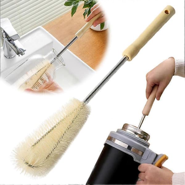 Pitkävartinen kuppiharja puu nailon 30cm 40cm pullonpuhdistustyökalu C 40cm