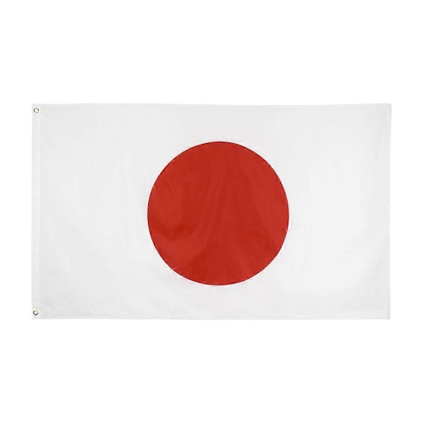 Fly Breeze 3 x 5 ft Japansk Flagga - Livfulla Färger och Blekningsresistent - Japanska Nationalflaggor Polyester med Mässingsöljetter 0,9 x 1,5 m
