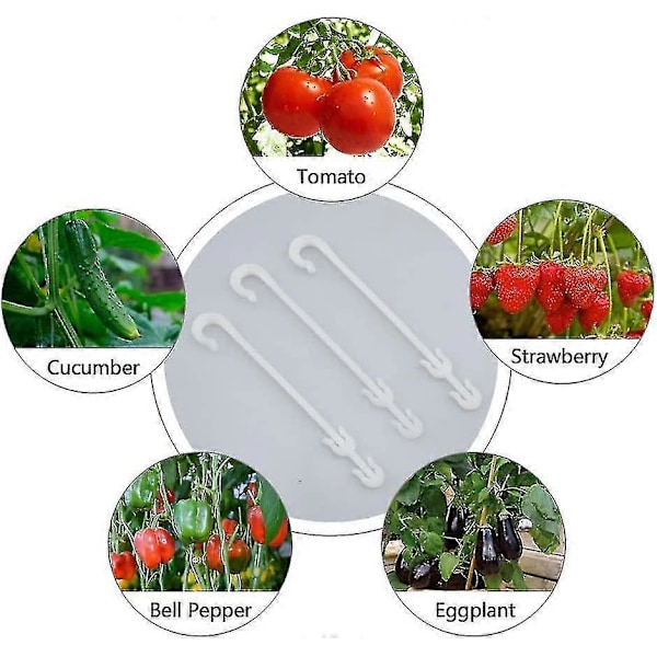 100 stk. 9,5 cm tomatkroge til tomatplanter J-form til tomater og grøntsager