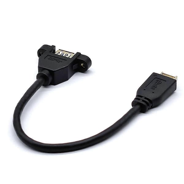 USB 3.2 Gen2 Frontpanel Skruemontering Forlængerkabel 10Gbps 60cm