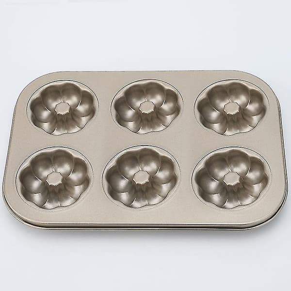 Gylden Non-stick Kageform Donut Bageplade 6 Med Græskarkageform Bageform Til Ovn 2 stk