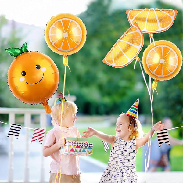 10 stk. Orange Citrus Folieballon Tegneserie Frugt Aluminium Folieballoner Fødselsdagsballoner til Temafødselsdagsfest Dekoration