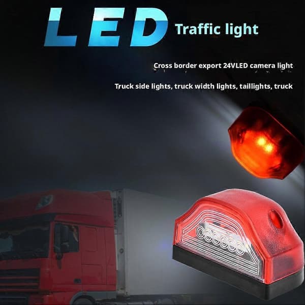 Universal LED-nummerpladelys 12V 24V Hvidt baglys Svart