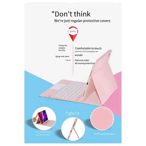 Etui til Tab A9 Cover 11 tommer SM-X210 til Tab A9 Plus med Bluetooth-tastatur Pink