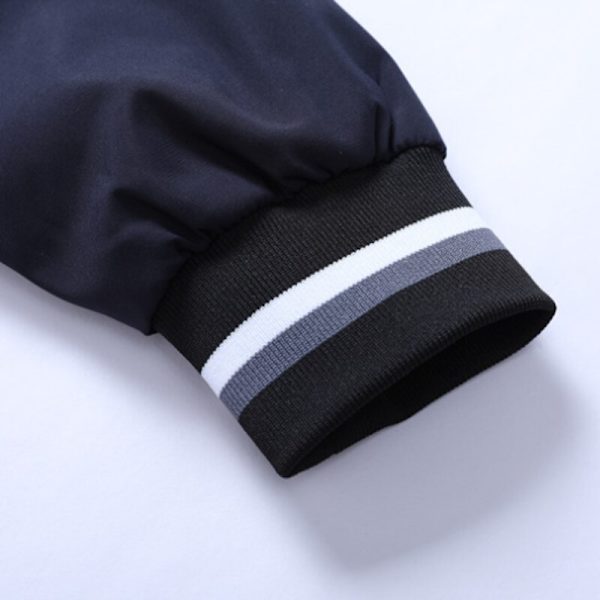 Bomberjacka för män utan huva, ledig, lös passform, med dragkedja, sportkläder White L(55-65kg)