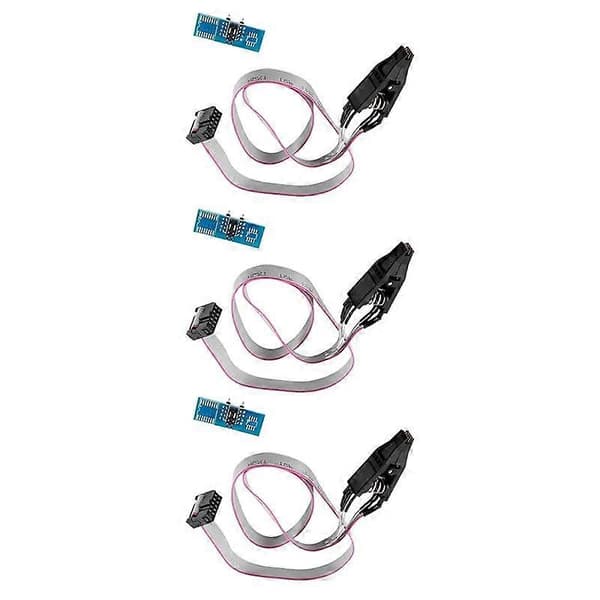 3X SOIC8 SOP8 Flash Chip IC Test Clips Socket Adapter Programmer BIOS/24/25/93
