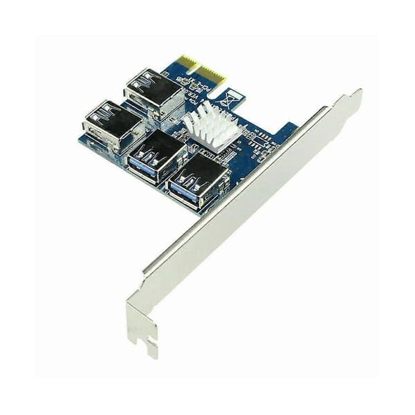 PCIE PCI-E PCI Express Riser-kort 1X til 16X 1 til 4 USB 3.0 Slot Multiplier Hub Adapter