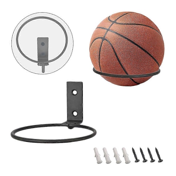 2-pack hopfällbara bollhållare väggmonterade, sportboll displayställ för basketboll volleyboll rugby S