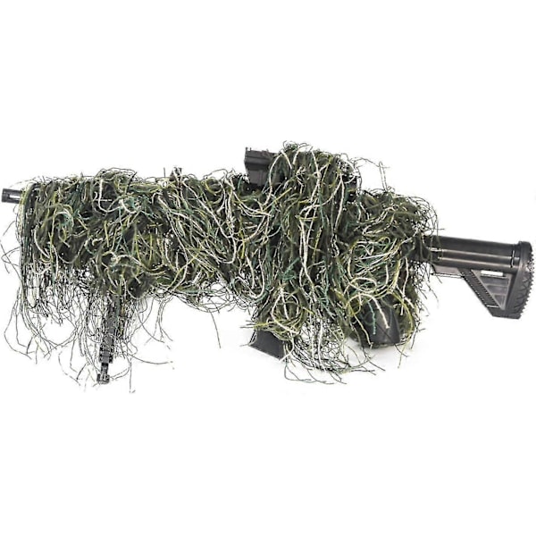 Ghillie Riffel Cover Wrap Camo, m/Elastisk Strop til Camouflage Jagtriffel