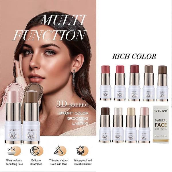 Contouring stick for highlights, makeup for face shadows, multifunctional shadow stick A