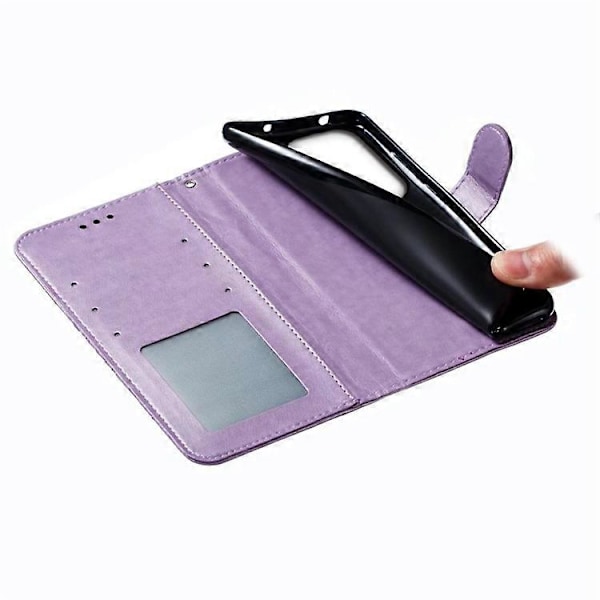 Kompatibelt Skal för Honor 200 Lite PU Läder Mandala Präglad Design Plånboksfodral Purple