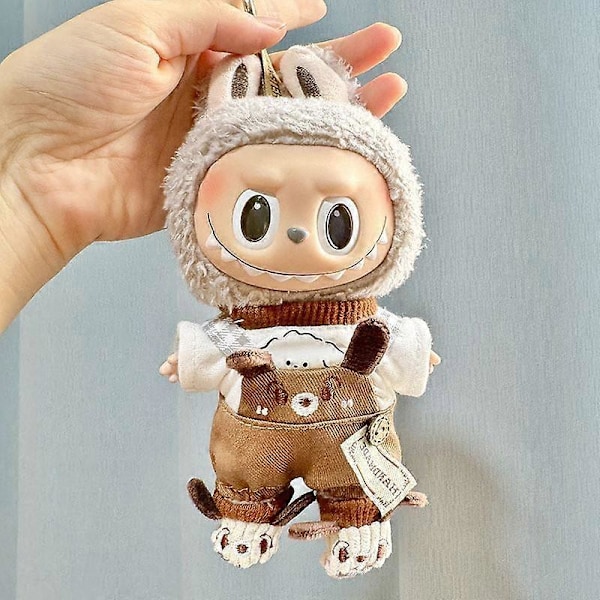 Mini Plysdukke Tøj Outfit Tilbehør Til Labubu V1 V2 Idol Dukker alfabet Tøj Gave 8