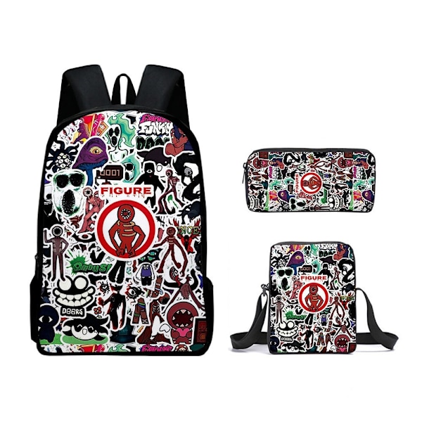 Doors Koululaukku Matkareppu Olkalaukku Penaali setti Lapsille Opiskelijoille 2 3Pcs Set